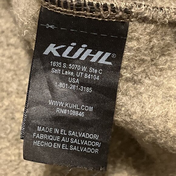 Men’s Kuhl Europa 1/4 Zip Pullover SZ Large Alfpaca Fleece Oatmeal Tan - Picture 10 of 14